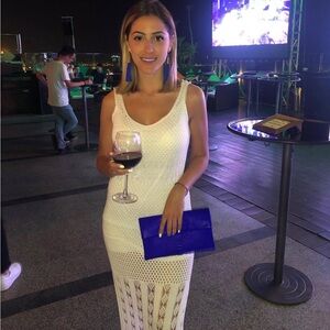 Cream Ribbed Spaghetti Strap Maxi Sundress